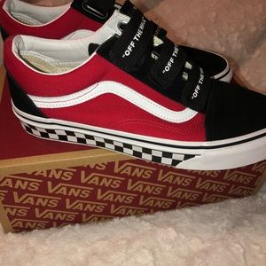 vans old skool logo pop red skate shoes